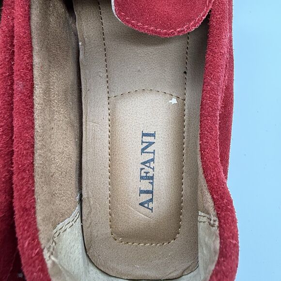 Alfani Red Suede Horsebit Loafer Driving Moccasins Shoes \